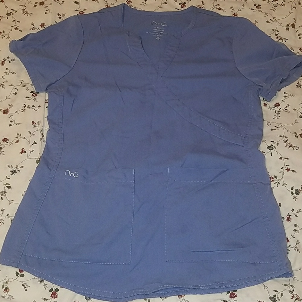 Light blue scrub top
